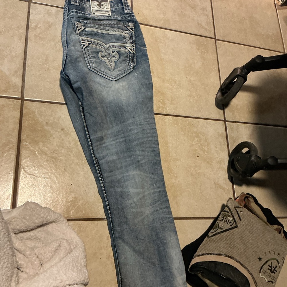 Rock Revival Light Blue Men's Relaxed Jeans - Picture 3 of 5